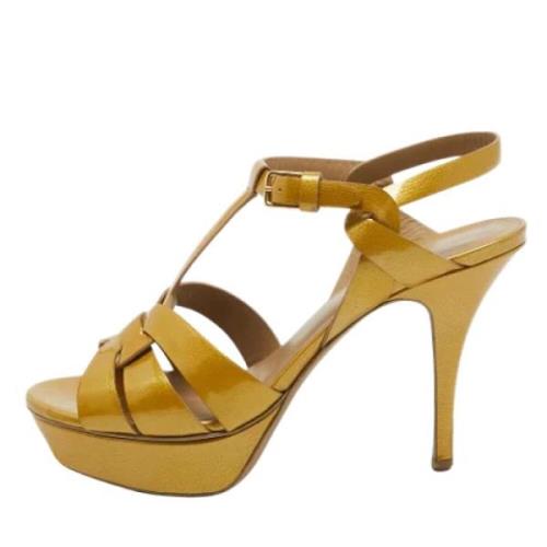 Yves Saint Laurent Vintage Pre-owned Laeder sandaler Yellow, Dam