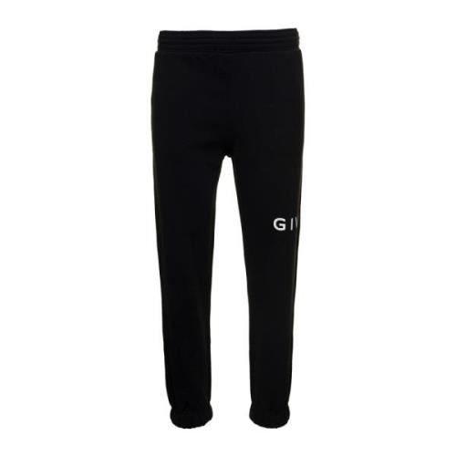 Givenchy Svarta Joggingbyxor med Kontrasterande Bokstavstryck Black, H...