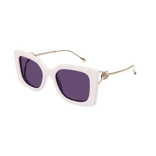 Gucci Ivory Violet Solglasögon Gg1567Sa 003 Beige, Dam