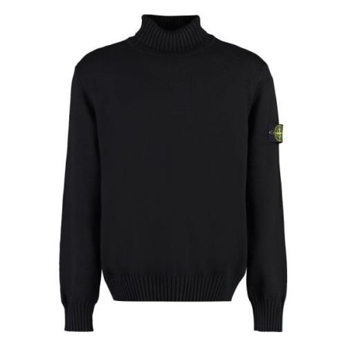 Stone Island Räfflad Bomullströja Black, Herr