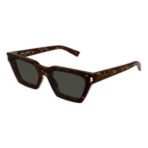 Saint Laurent Calista Sunglasses Dark Havana/Grey Brown, Dam