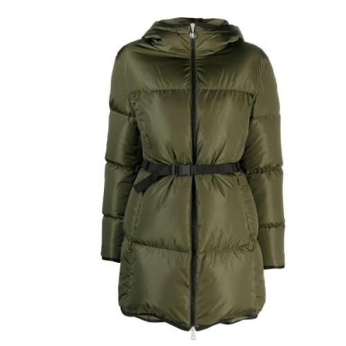 Moncler Quiltad Bältesdunjacka Green, Dam