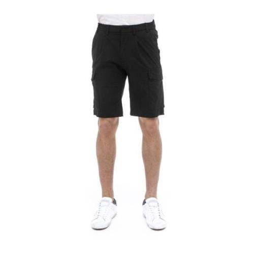 People of Shibuya Svarta Urban Stretch Bermuda Shorts Black, Herr