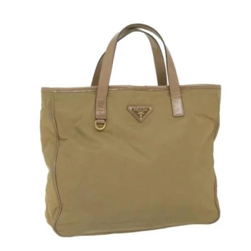 Prada Vintage Pre-owned Nylon totevskor Beige, Dam