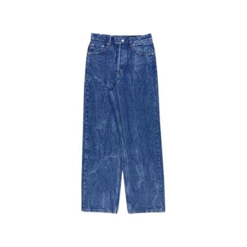 Dries Van Noten Blå Bomullsjeans Rakt Benklipp Blue, Herr