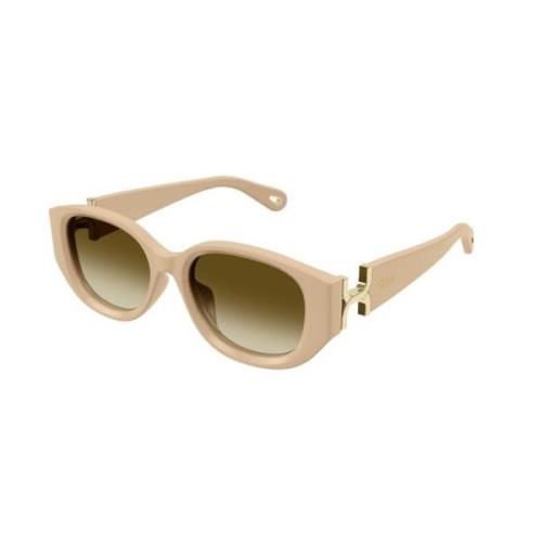 Chloé Ivory Brown Solglasögon Modell 004 Beige, Unisex