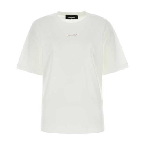 Dsquared2 Klassisk Vit Bomull T-shirt White, Dam