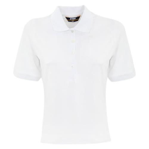 K-Way Vit Bomull Polo Slim Fit White, Dam