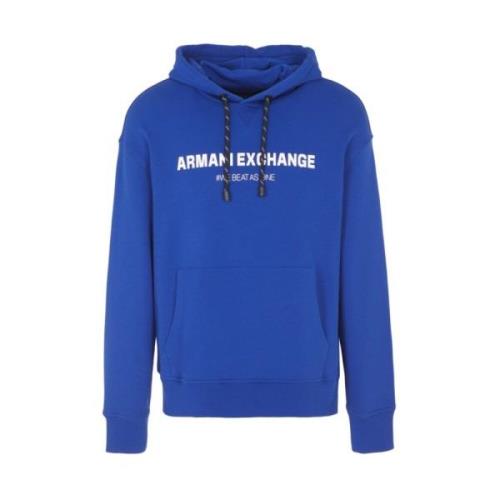 Armani Exchange Blå Hoodie Aw23 Blue, Herr
