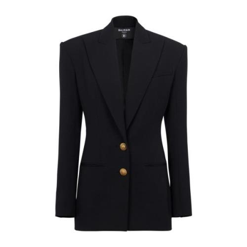 Balmain 2-knäppt Insydd Jacka Black, Dam