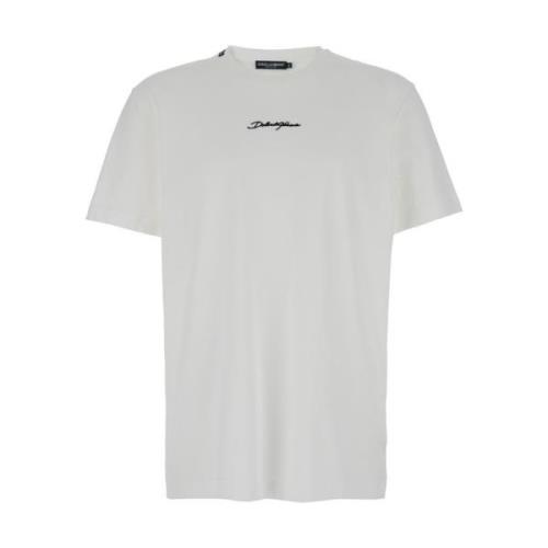 Dolce & Gabbana Vit Signature Slim Fit T-shirts och Polos White, Herr