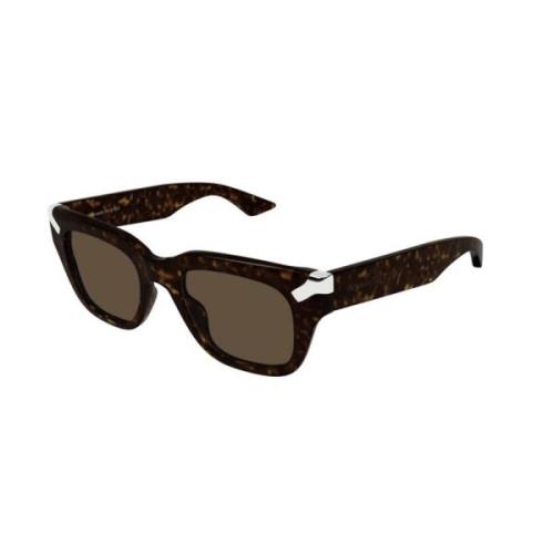 Alexander McQueen Brun Havana Solglasögon Am0439S 003 Brown, Herr