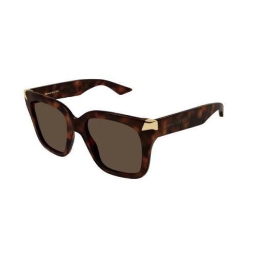 Alexander McQueen Brun Havana Solglasögon Am0440S 003 Brown, Unisex