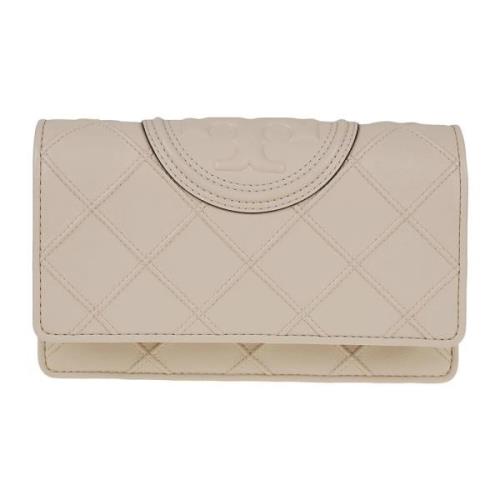 Tory Burch Vit Läder Kedja Plånbok Tillbehör Beige, Dam