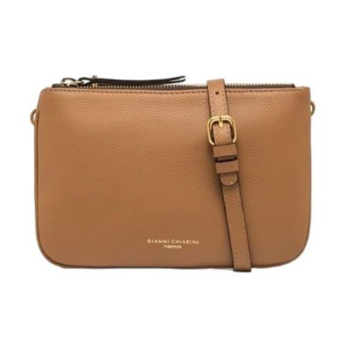 Gianni Chiarini Brun läder crossbody väska med dragkedja Brown, Dam