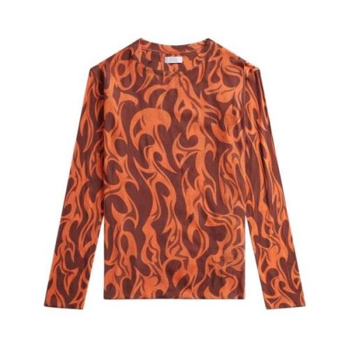 ERL Flame Print Crew Neck Långärmad Multicolor, Dam