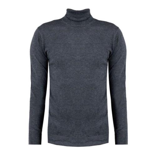 Xagon Man Merino Wool Sweater med Ribbed Finish Gray, Herr