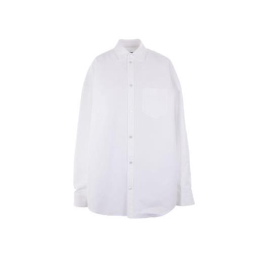 Balenciaga Oversized Vit Bomull Skjortjacka White, Dam