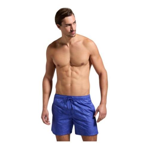 Bikkembergs Logomönstrade badshorts - Blå Blue, Herr