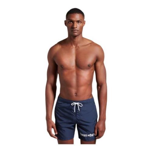 Bikkembergs Blå Logo Badshorts Blue, Herr