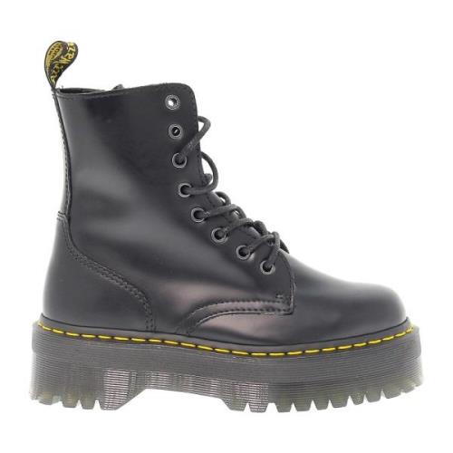 Dr. Martens Svart Läder Låg Stövel med Dragkedja Black, Dam