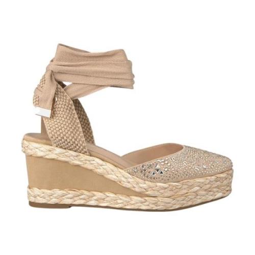 Alma EN Pena Rhinestone Kil Sandal Beige, Dam