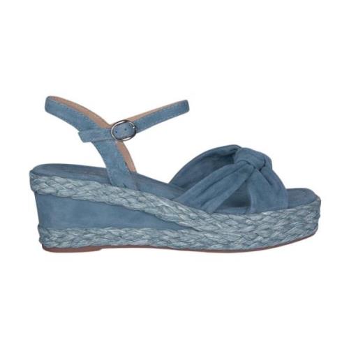 Alma EN Pena Flätad Kil Sandal Blue, Dam