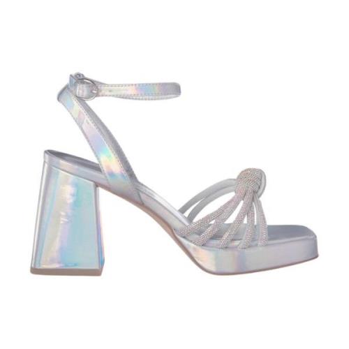 Alma EN Pena Rhinestone Knut Häl Sandal Gray, Dam