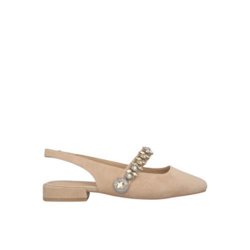 Alma EN Pena Platta skor med strass Beige, Dam