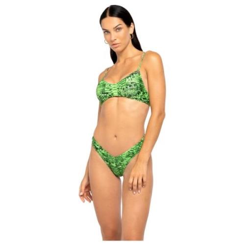 4Giveness Regnbåge Boa Animalier Bikini Top Slip Green, Dam