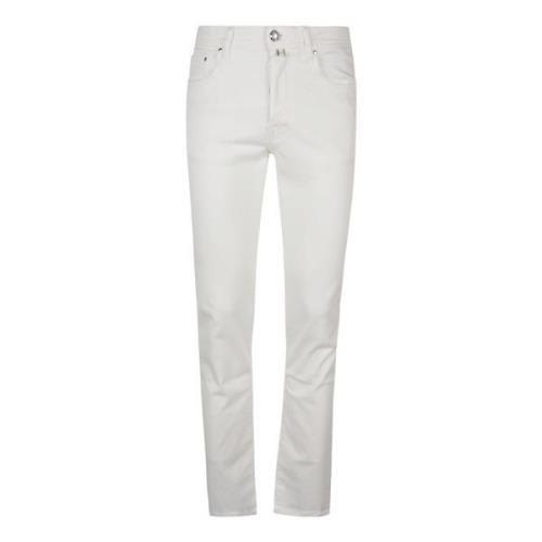 Jacob Cohën Slim Fit Jeans med 5 Fickor White, Herr