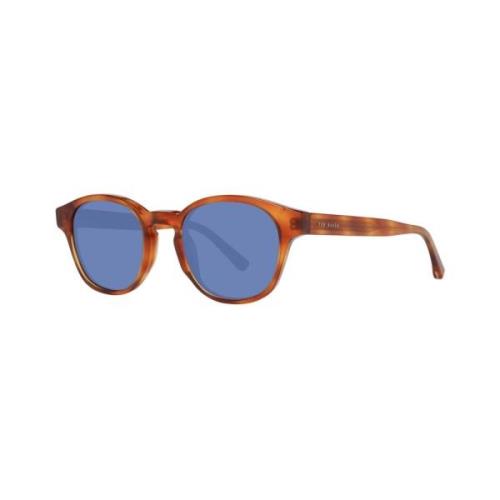 Ted Baker Stiliga Runda Acetat Blå Solglasögon Brown, Herr