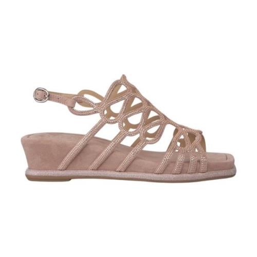 Alma EN Pena Glitter Platform Sandal Kilklack Pink, Dam