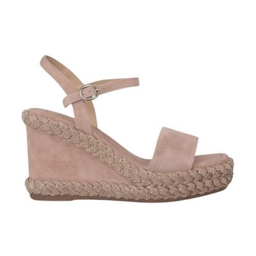 Alma EN Pena Flätad Wedge Heel Sandal Pink, Dam