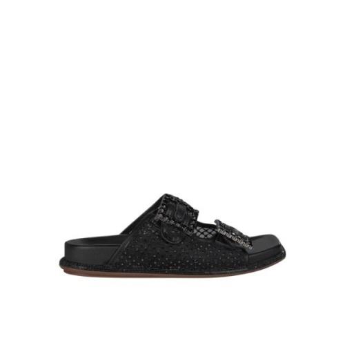 Alma EN Pena Glittrande Mesh Sandal Black, Dam