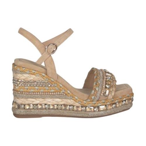 Alma EN Pena Kil Sandal med Rhinestone Detaljer Beige, Dam