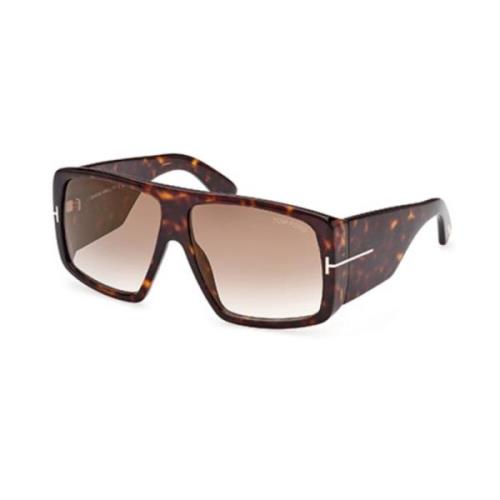 Tom Ford Fyrkantiga 'Raven' solglasögon i Havana Brown, Unisex