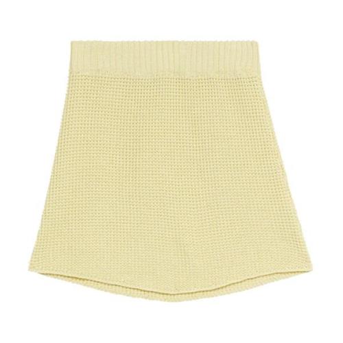 Rodebjer Cotton-Knit Mini Skirt Yellow, Dam