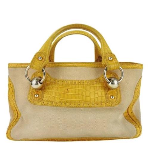 Celine Vintage Pre-owned Canvas celine-vskor Yellow, Dam