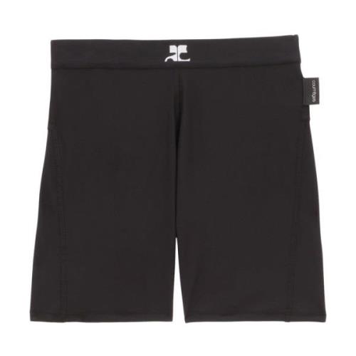 Courrèges Metall Logo-Detalj Cykelshorts Black, Dam