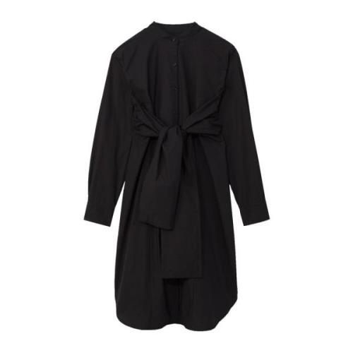 Proenza Schouler Bunden Skjortklänning Poplin Modern Uppgradering Blac...