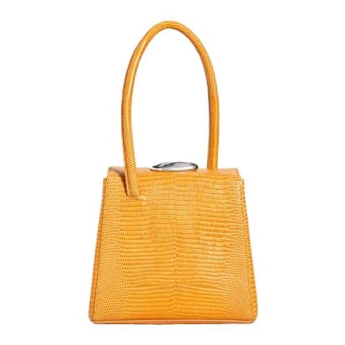 Little Liffner Vintage Lizard-Embossed Leather Handbag Orange, Dam