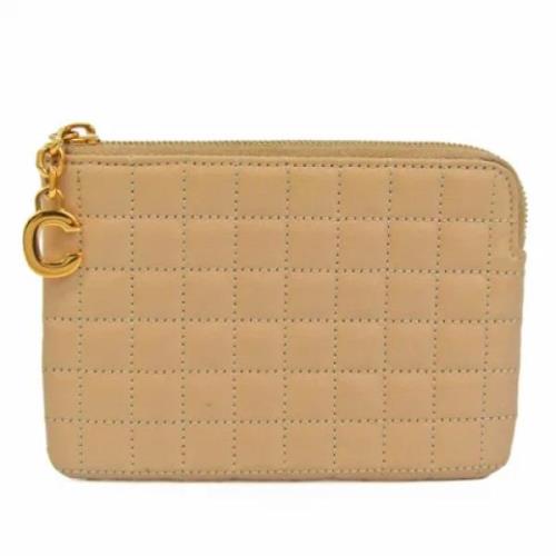 Celine Vintage Pre-owned Laeder plnbcker Beige, Dam