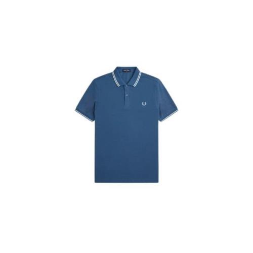 Fred Perry 2 Färg Bomull Polo Skjorta Blue, Herr