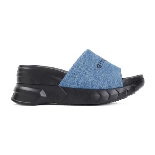 Givenchy Blå Marshmallow Låg Kil Sandaler Blue, Dam