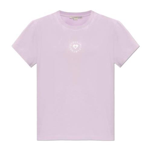 Stella McCartney T-shirt med logotyp Purple, Dam