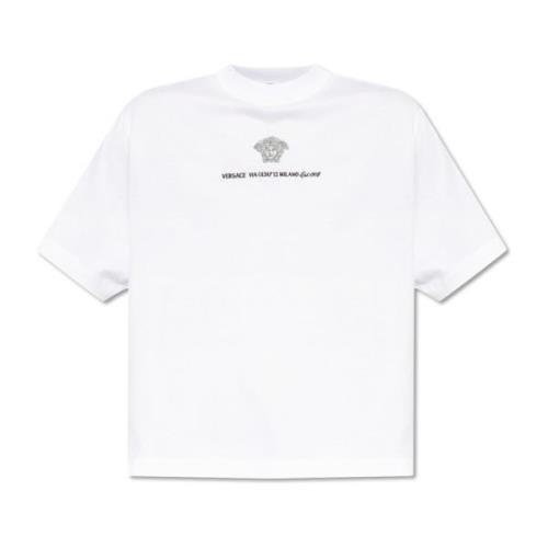 Versace T-shirt med logotyp White, Herr