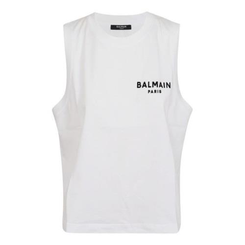 Balmain Vit Topwear för Kvinnor Ss24 White, Dam