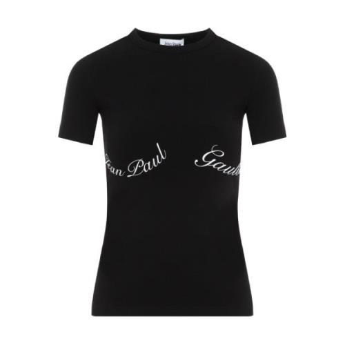 Jean Paul Gaultier Bomull Baby Tee-Shirt Svart Vit Black, Dam