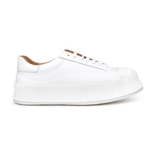 Jil Sander Vita lädersneakers White, Herr